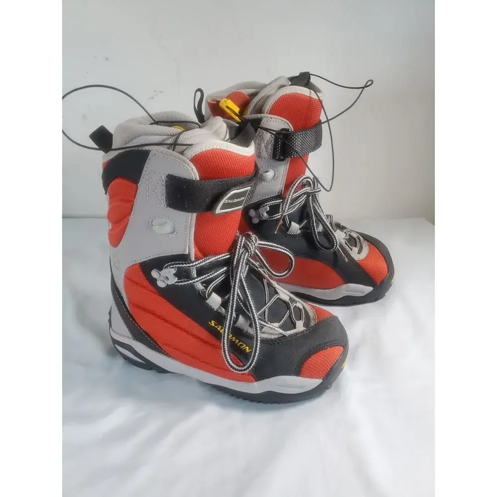 Salomon Ivy Auto Fit Snowboarding Boots Red Gray Black Women's Size 4.5